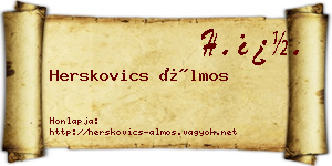 Herskovics Álmos névjegykártya