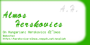 almos herskovics business card